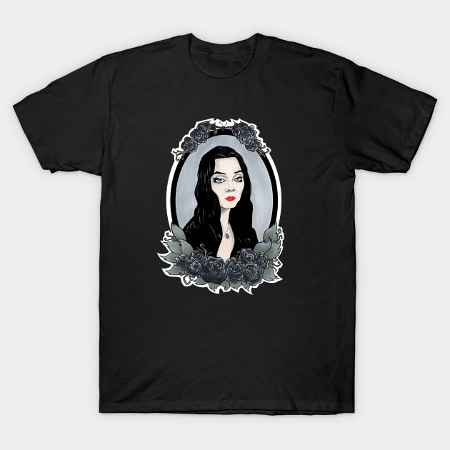 Morticia Addams T-Shirt by GreyDawn